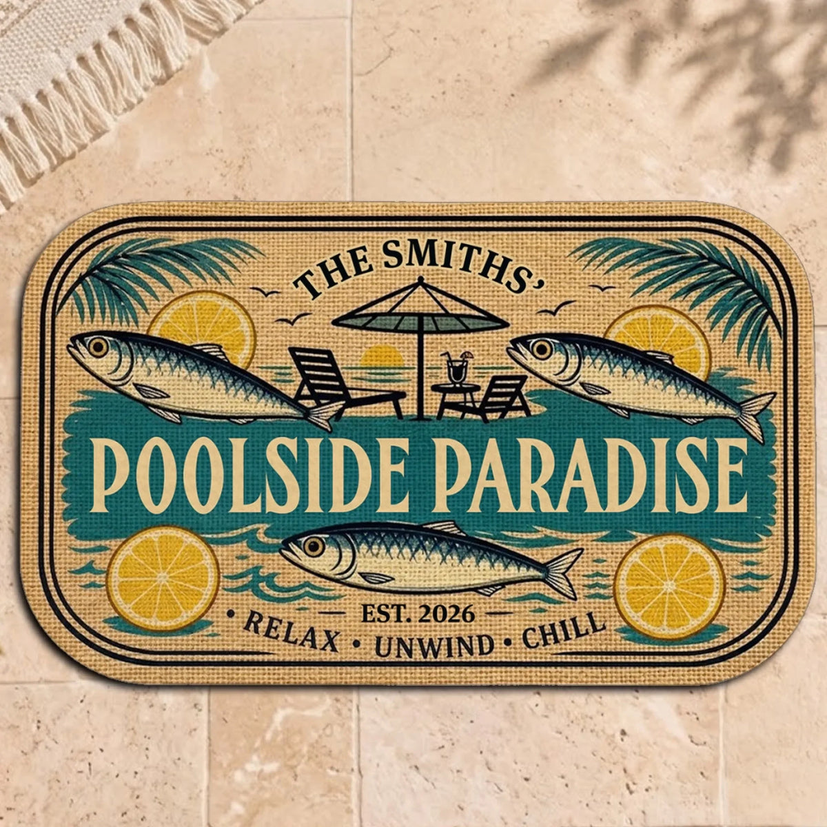 Poolside Summer Vibes - Personalized Doormat