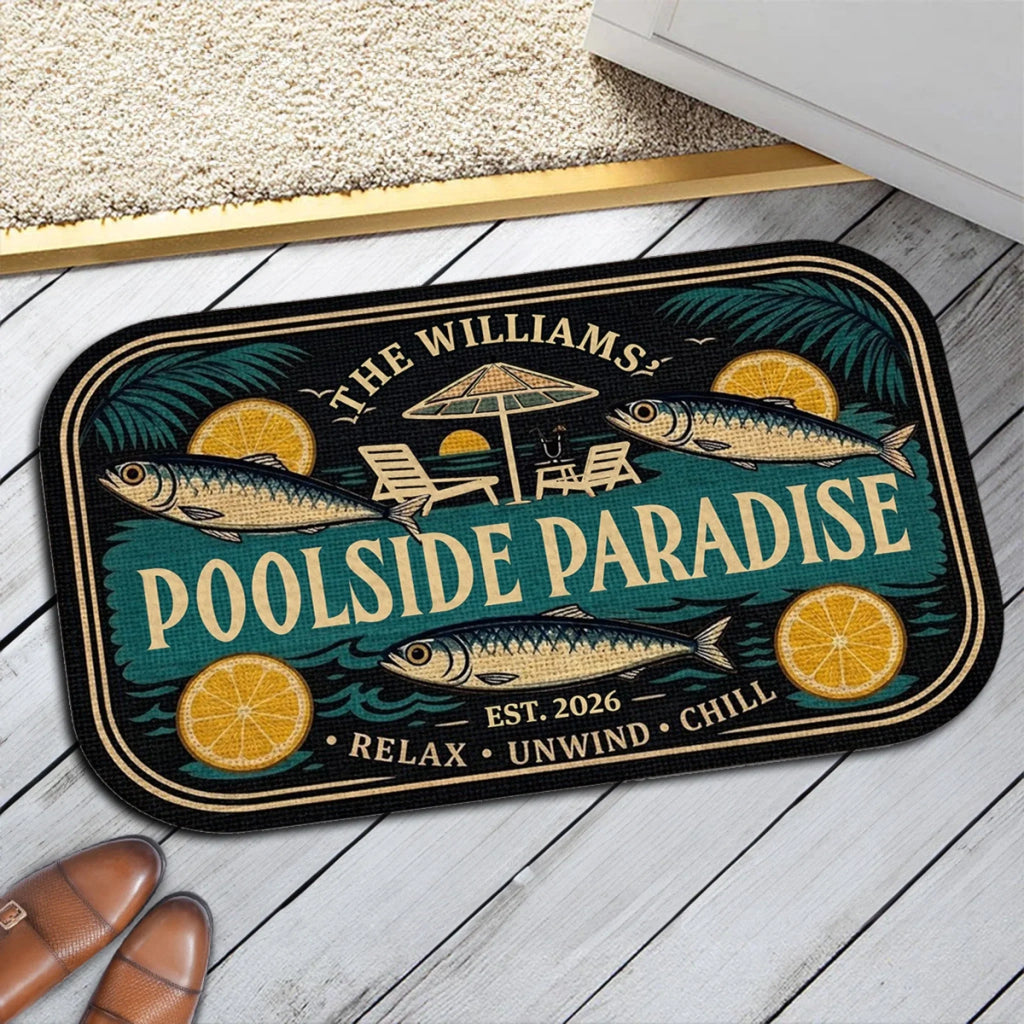 Poolside Summer Vibes - Personalized Doormat
