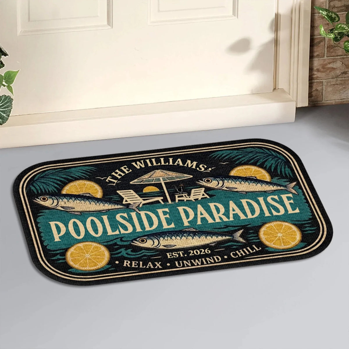 Poolside Summer Vibes - Personalized Doormat