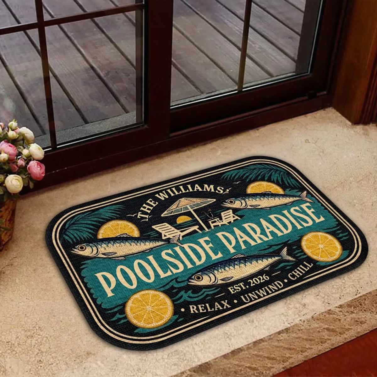 Poolside Summer Vibes - Personalized Doormat