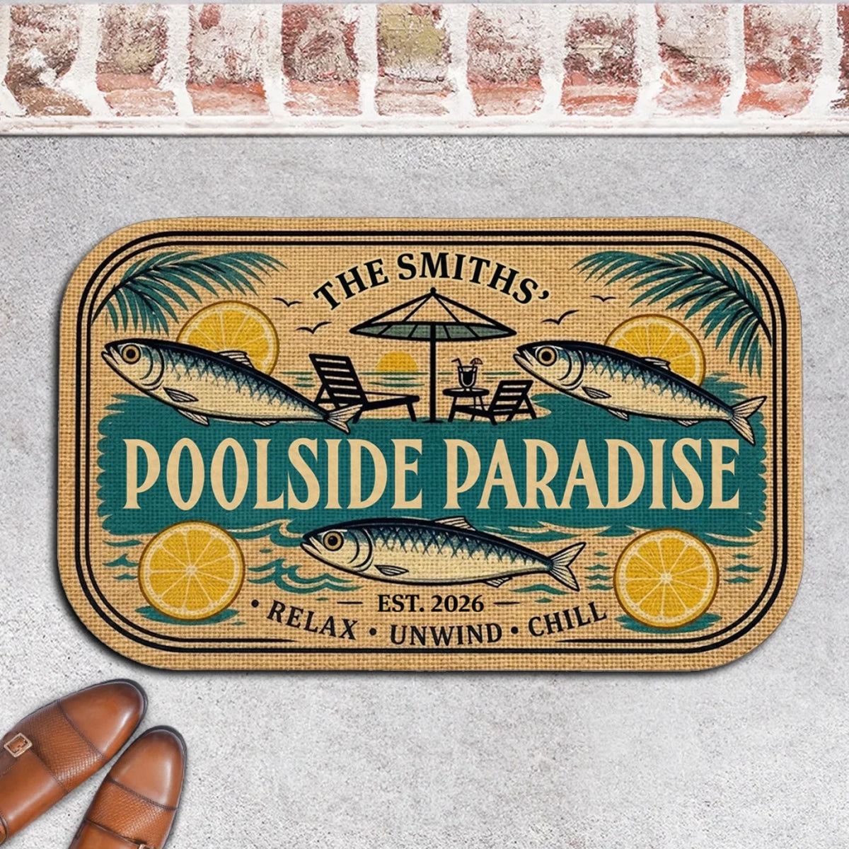 Poolside Summer Vibes - Personalized Doormat