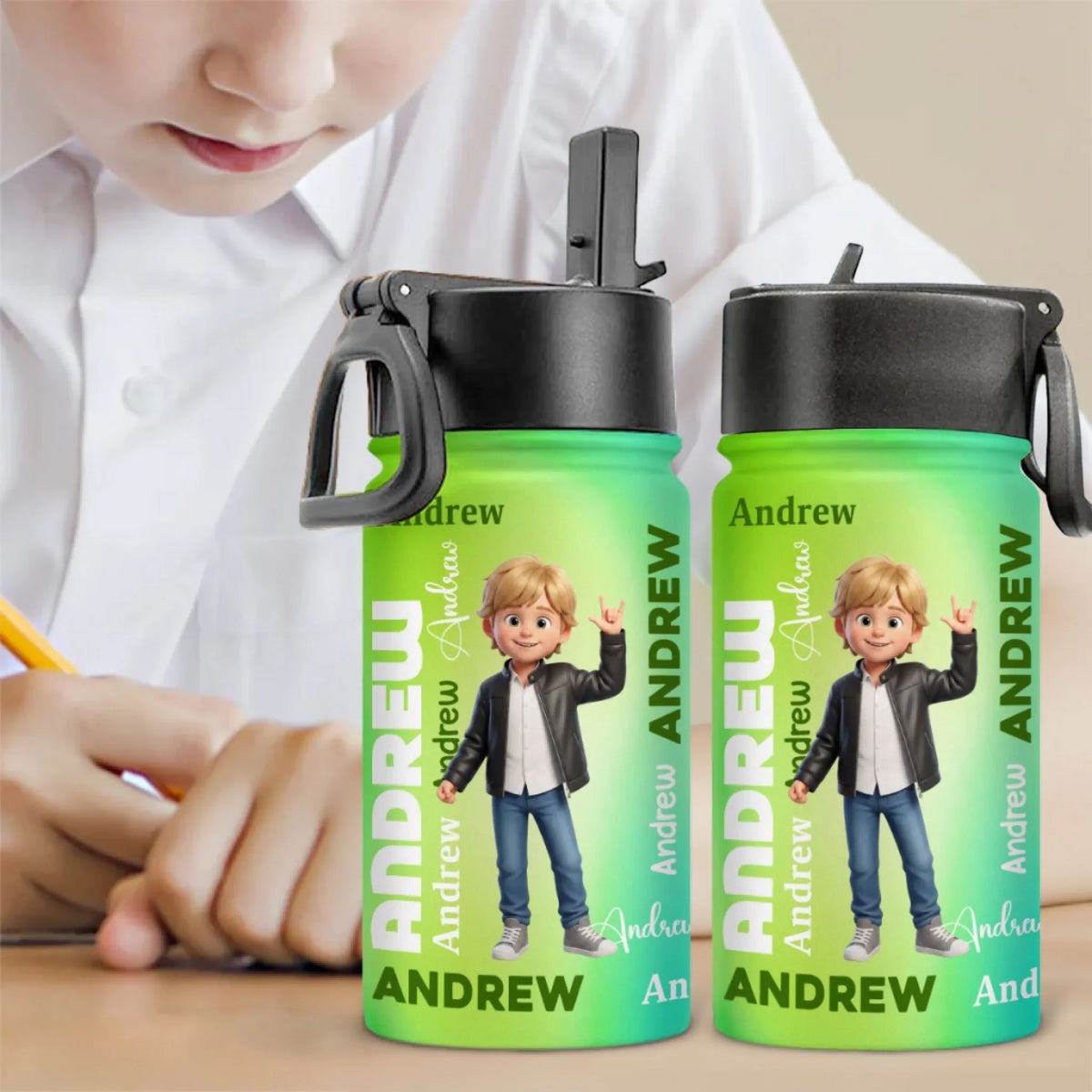 Colourful Children Day - Personalized Kids Water Bottle