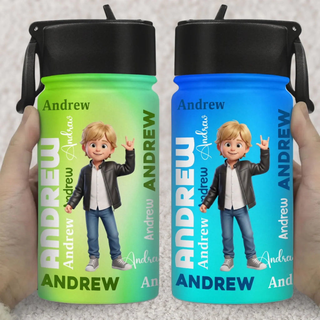 Colourful Children Day - Personalized Kids Water Bottle