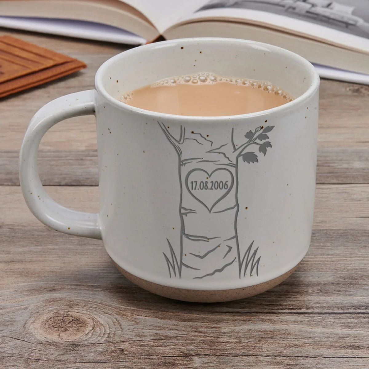 Custom Photo Anniversary Keepsake Gifts For Couple • Couple Tree - Personalized Engraved Pottery Mug