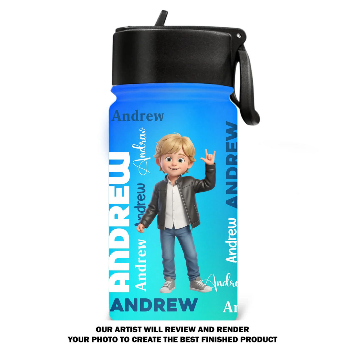 Colourful Children Day - Personalized Kids Water Bottle