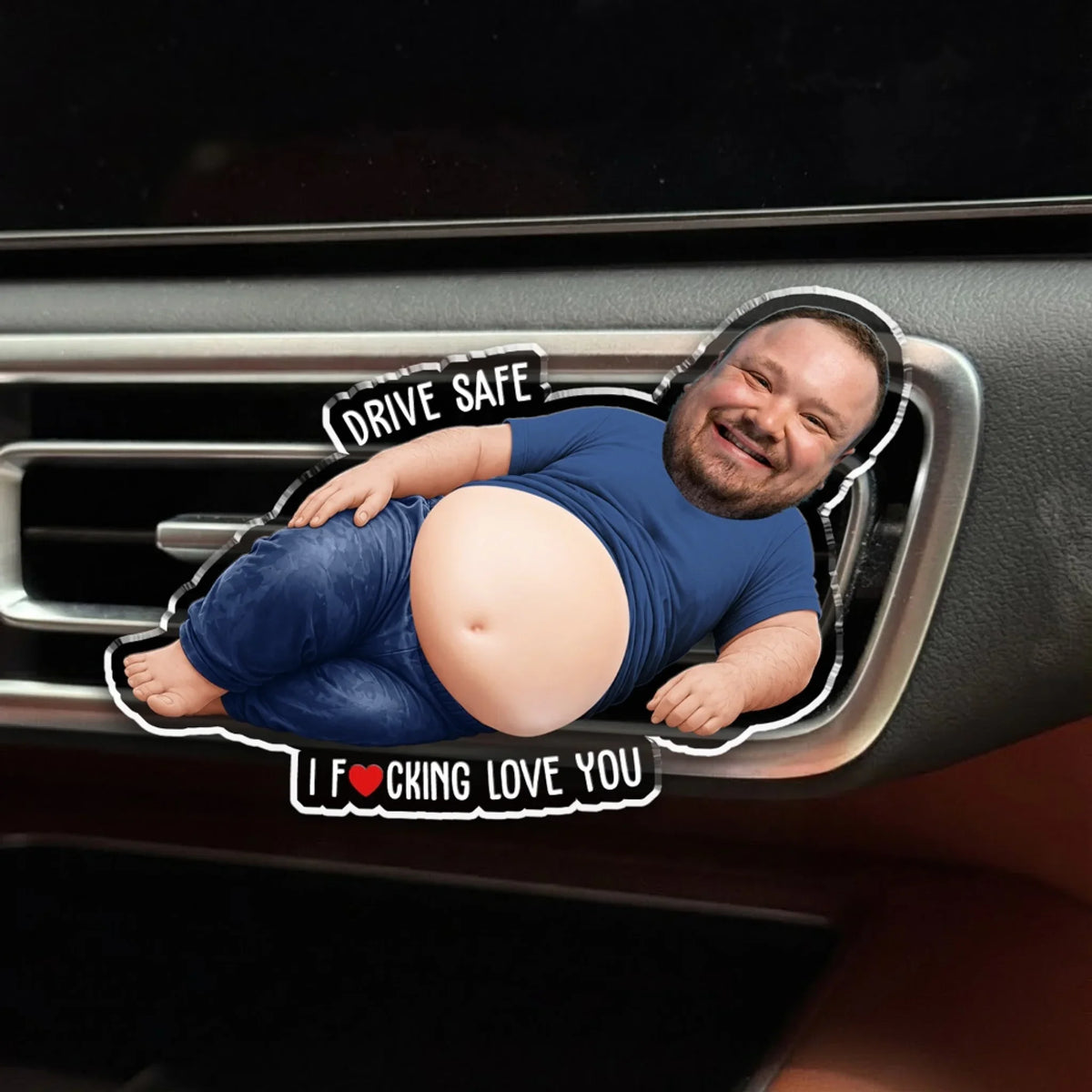 Custom Photo 3D Spicy Gifts For Wife • It Is Not A Dad Bod - Personalized Squishy Acrylic Car Vent Clip