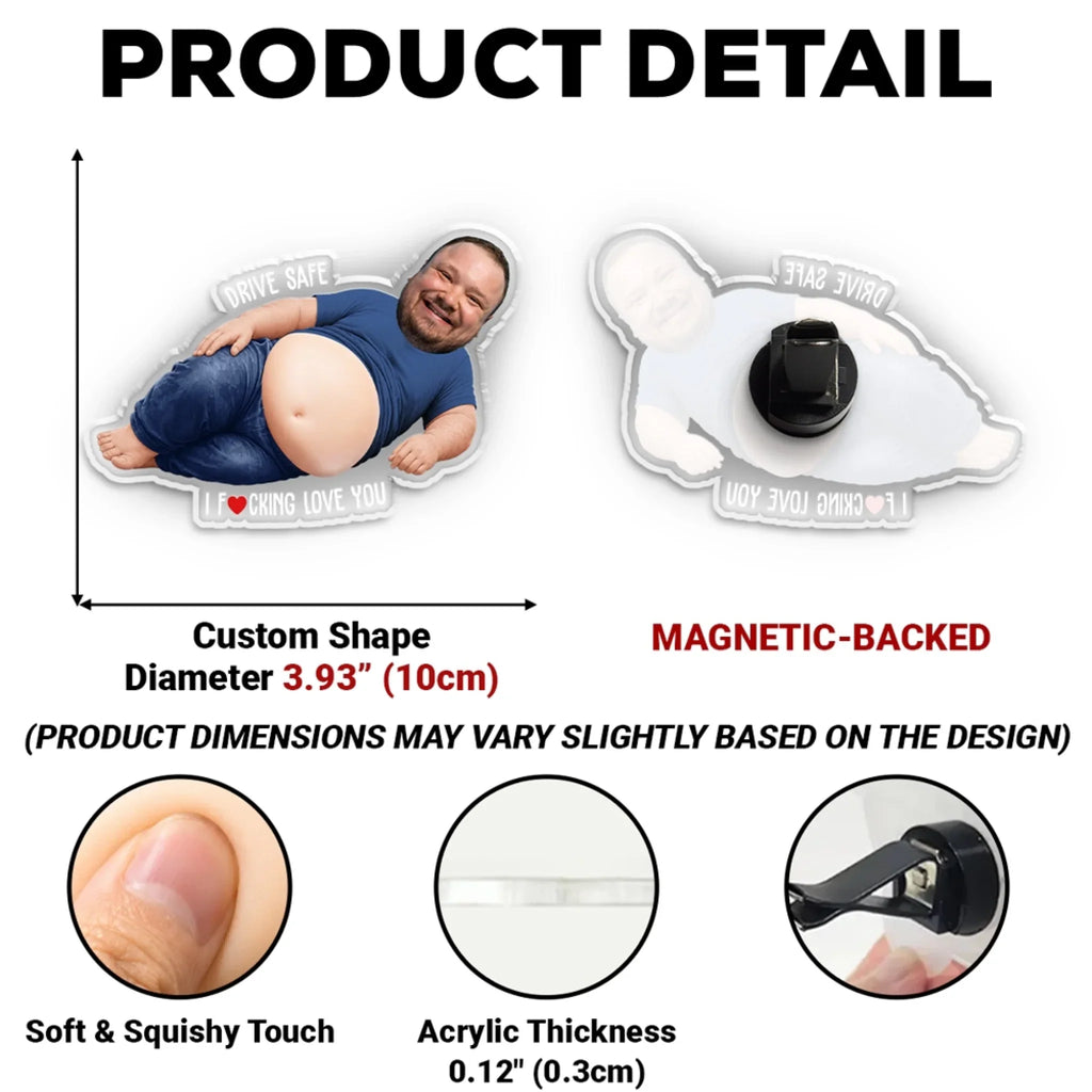Custom Photo 3D Spicy Gifts For Wife • It Is Not A Dad Bod - Personalized Squishy Acrylic Car Vent Clip
