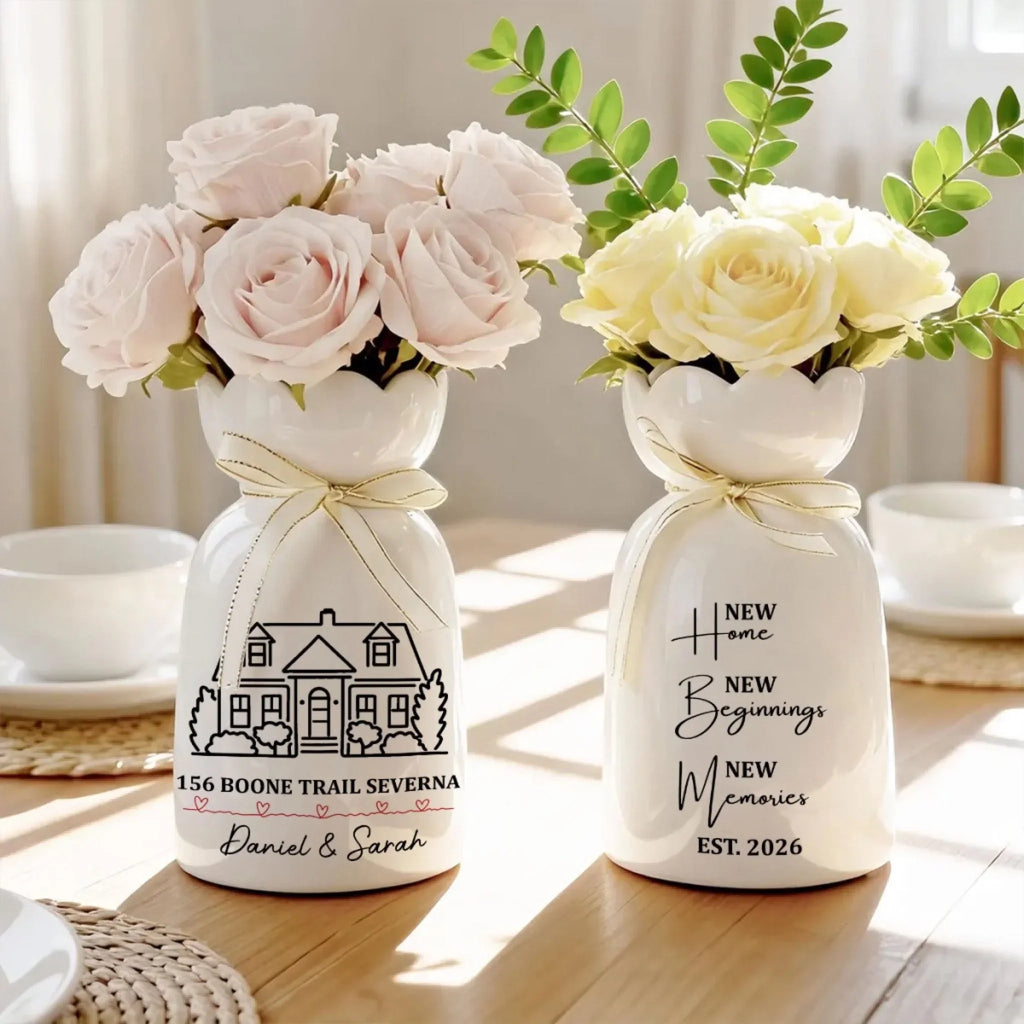 Our Forever Home - Personalized Ribbon Tie Flower Vase