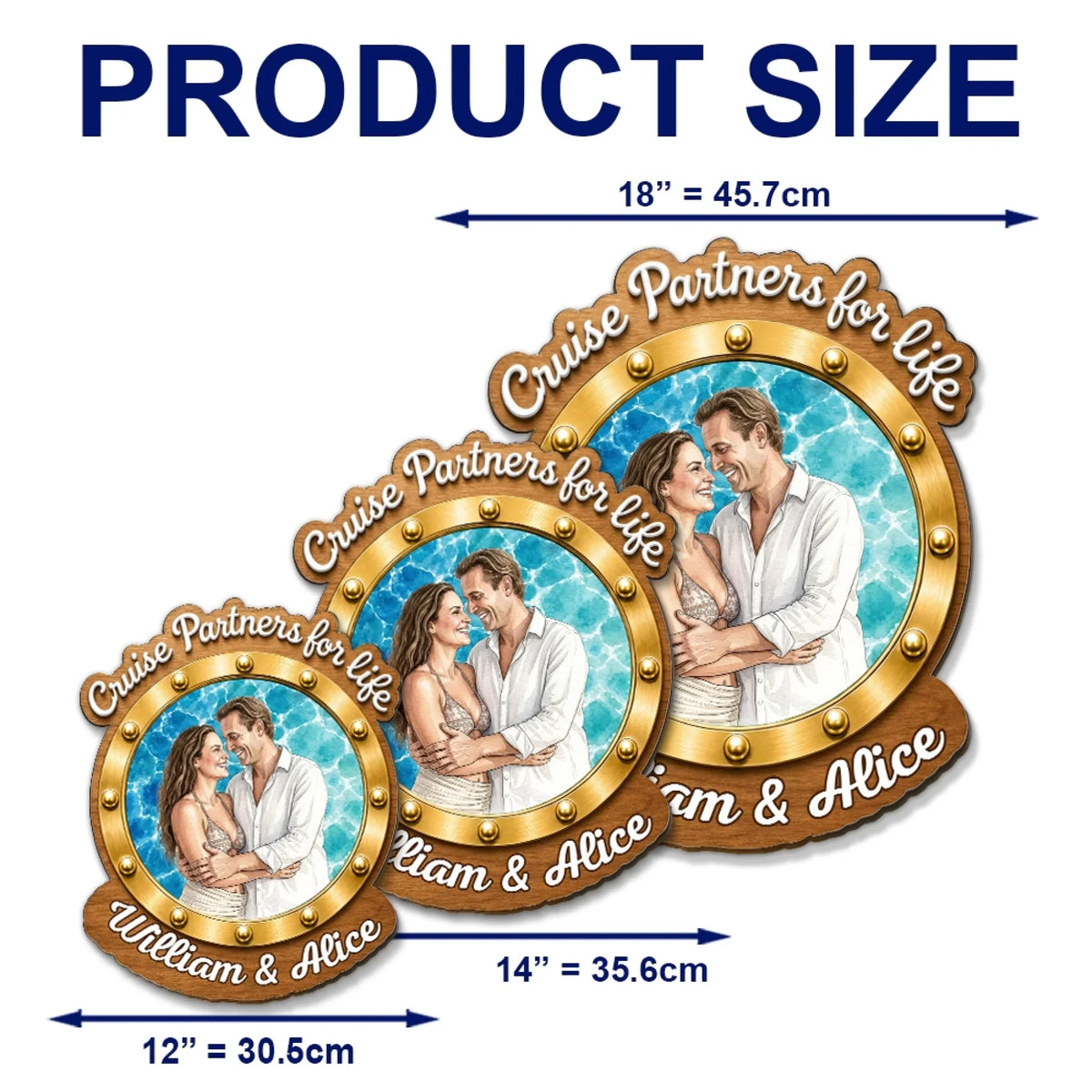 Custom Photo Family Summer Backyard, Patio & Porch Decor • Cruise Partners - Personalized Wood Sign