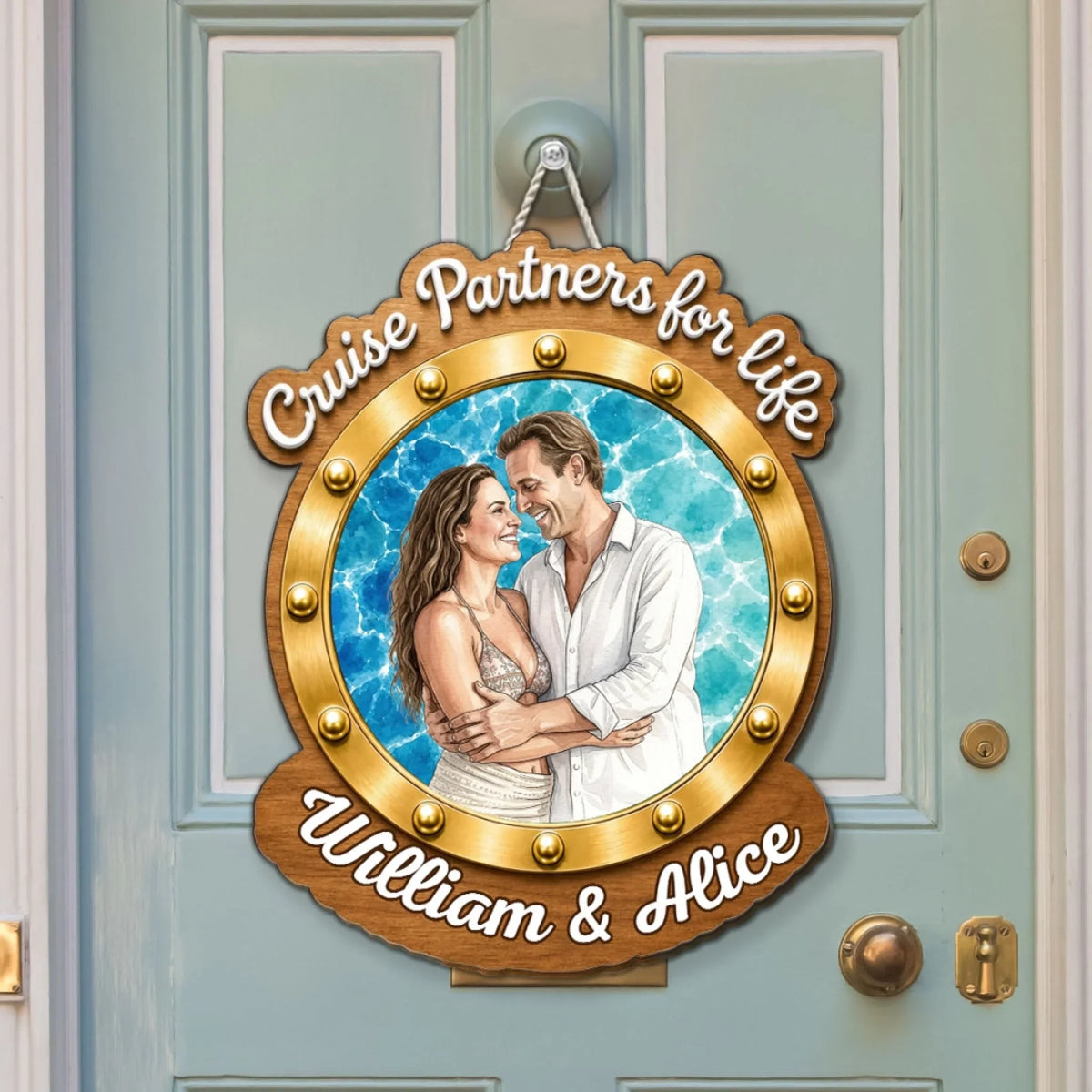 Custom Photo Family Summer Backyard, Patio & Porch Decor • Cruise Partners - Personalized Wood Sign