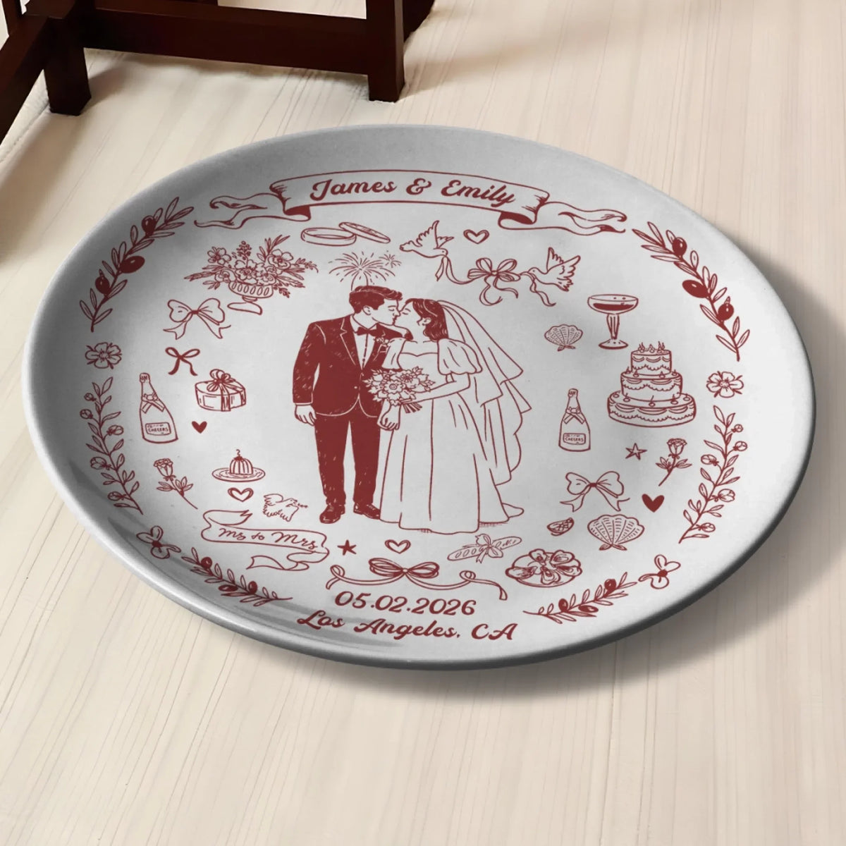 Our Wedding - Personalized Plate