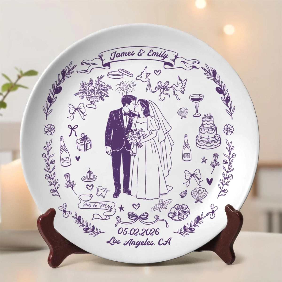 Our Wedding - Personalized Plate