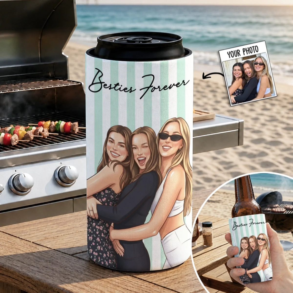 Family & Friends - Personalized Skinny Can Cooler