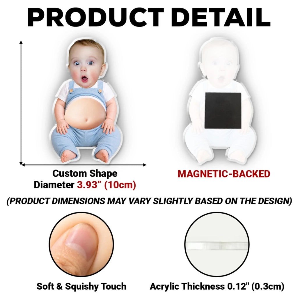 Tiny Squishy Belly - Personalized Squishy Acrylic Magnet