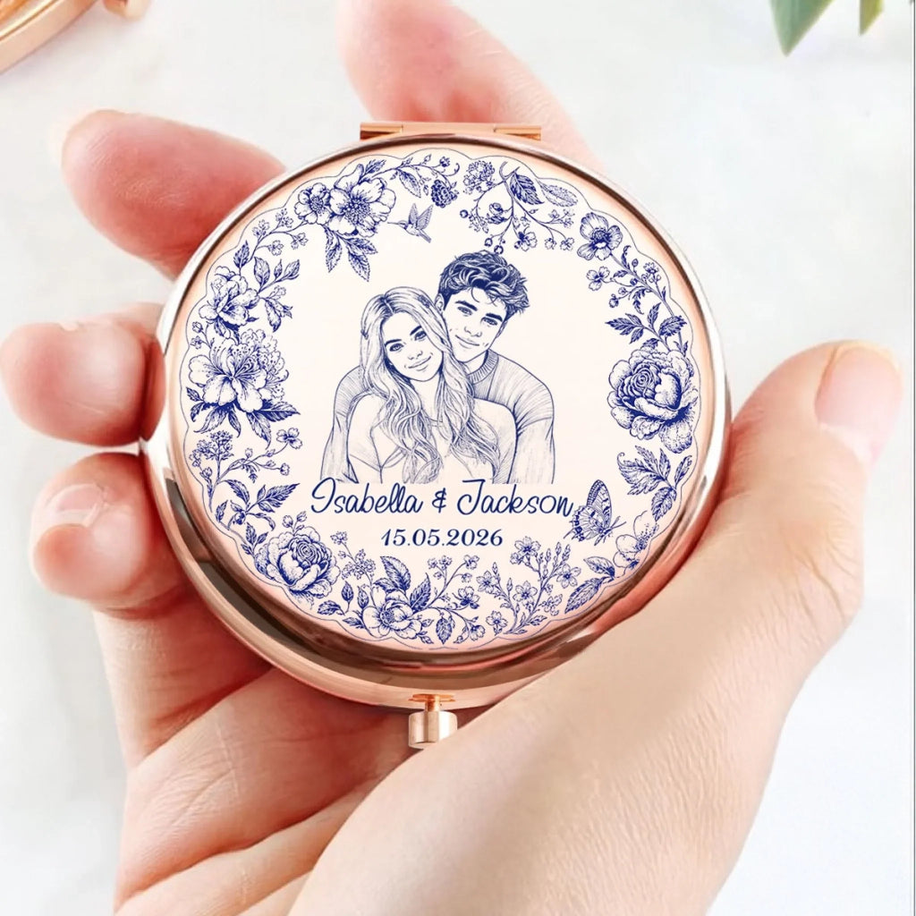 Wishing You Endless Happiness Always - Personalized Compact Mirror