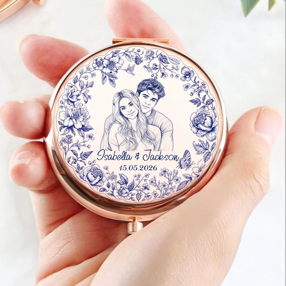 Wishing You Endless Happiness Always - Personalized Compact Mirror