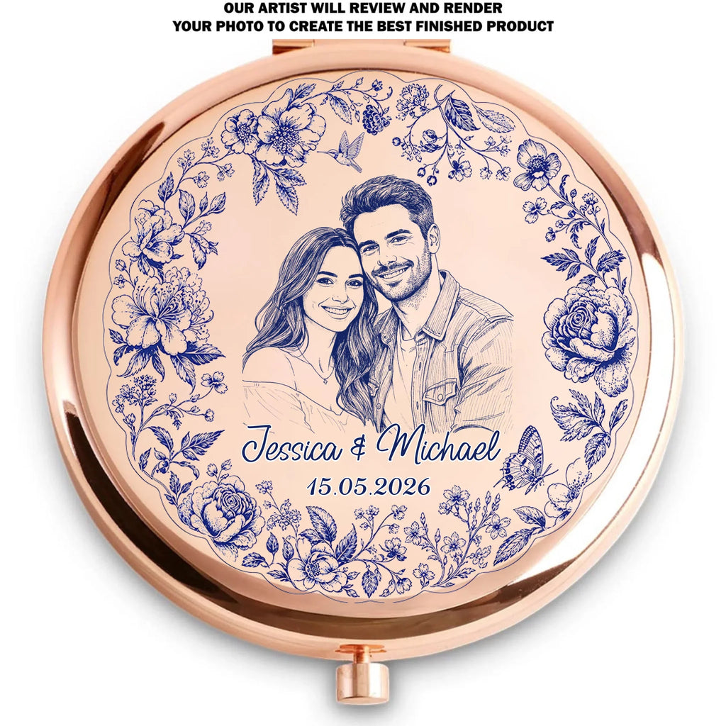 Wishing You Endless Happiness Always - Personalized Compact Mirror
