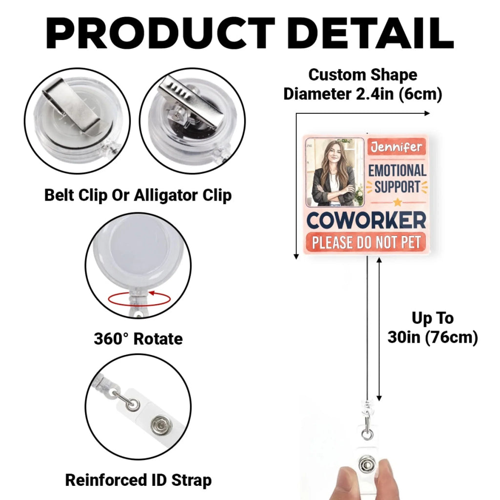 Custom Character ID Holder For Coworker, For Boss, Office Gift With Name • Official Carrier Of Chaos - Personalized Acrylic Badge Reel