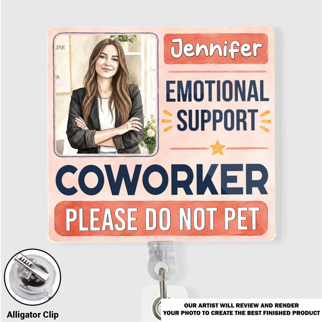 Custom Character ID Holder For Coworker, For Boss, Office Gift With Name • Official Carrier Of Chaos - Personalized Acrylic Badge Reel