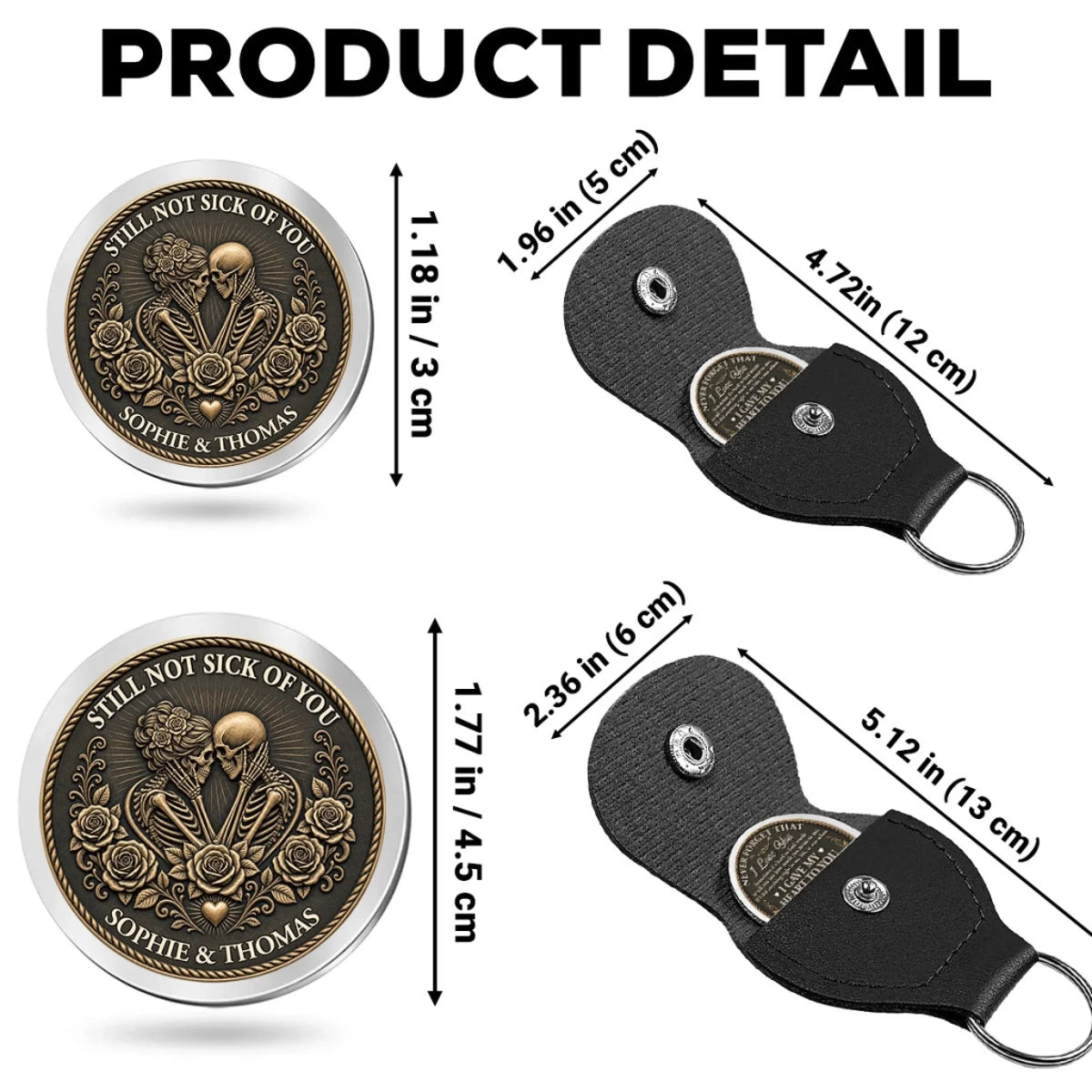 Custom Coin Keychain for Wife, Couple Anniversary Valentine's Day Gifts • Together Is My Favorite - Personalized Pocket Hug