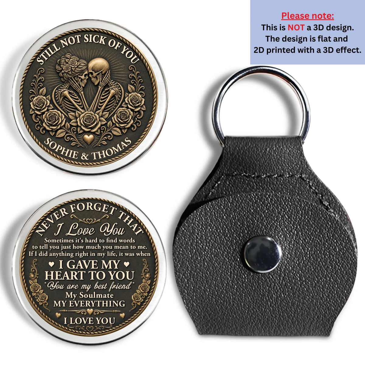 Custom Coin Keychain for Wife, Couple Anniversary Valentine's Day Gifts • Together Is My Favorite - Personalized Pocket Hug