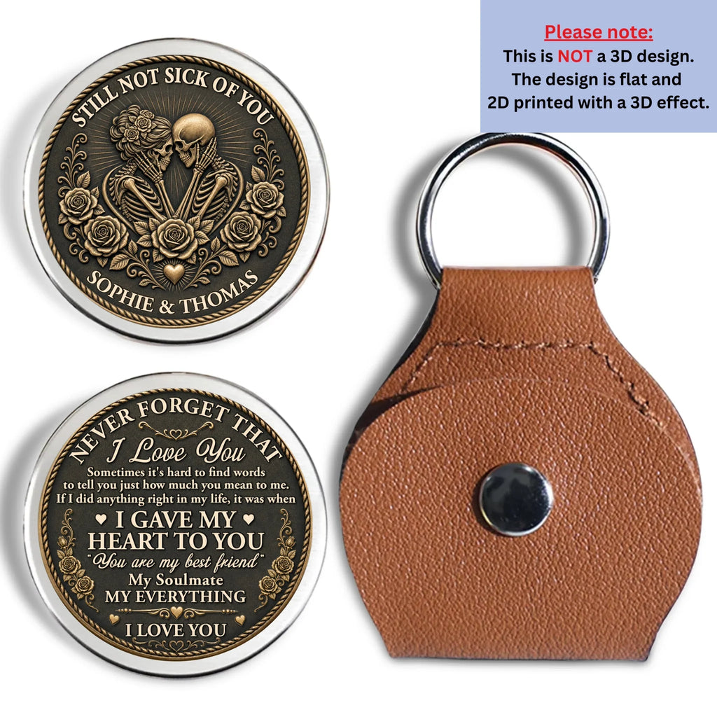 Custom Coin Keychain for Wife, Couple Anniversary Valentine's Day Gifts • Together Is My Favorite - Personalized Pocket Hug