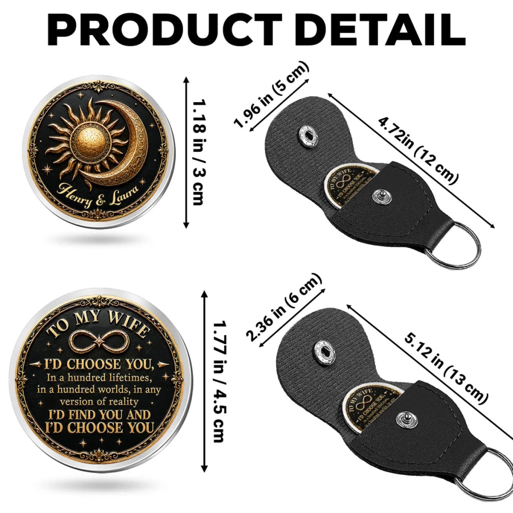Custom Coin Keychain, Mother's Father's Day Birthday Gift Keepsake • Always Choose You - Personalized Pocket Hug