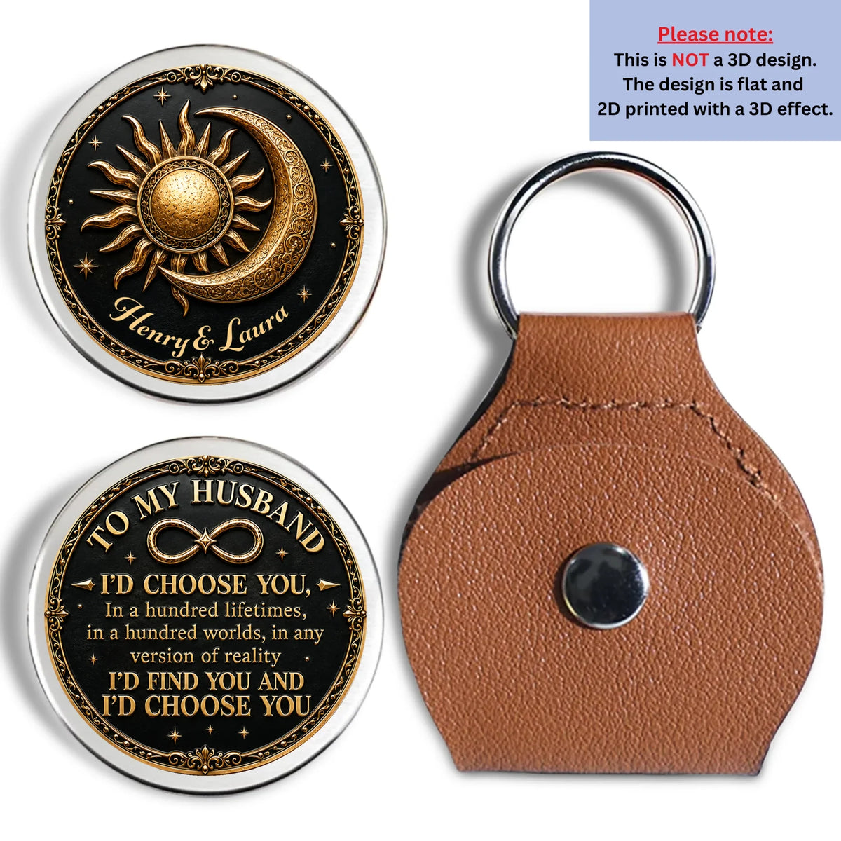 Custom Coin Keychain, Mother's Father's Day Birthday Gift Keepsake • Always Choose You - Personalized Pocket Hug