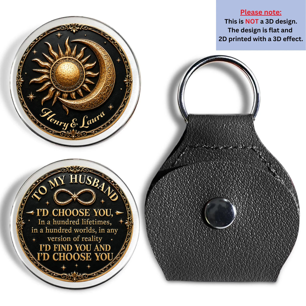 Custom Coin Keychain, Mother's Father's Day Birthday Gift Keepsake • Always Choose You - Personalized Pocket Hug
