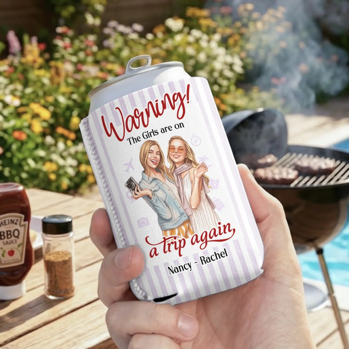 Adventure With My Bestie - Personalized Skinny Can Cooler