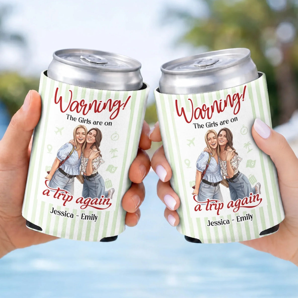 Adventure With My Bestie - Personalized Skinny Can Cooler