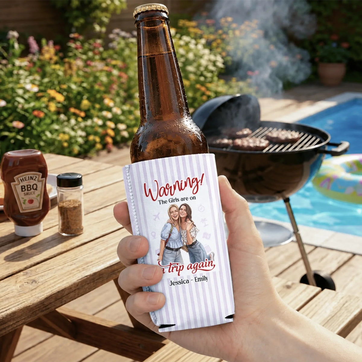 Adventure With My Bestie - Personalized Skinny Can Cooler
