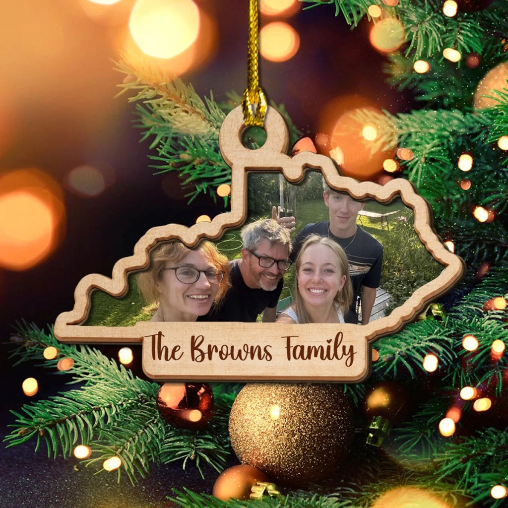 Custom Family Ornament, Christmas Gift for Family Members •  Together Is Our Favorite Place - Personalized 2-layered Wood Ornament