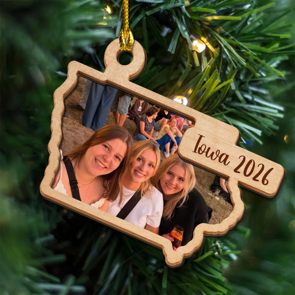 Custom Family Ornament, Christmas Gift for Family Members •  Together Is Our Favorite Place - Personalized 2-layered Wood Ornament