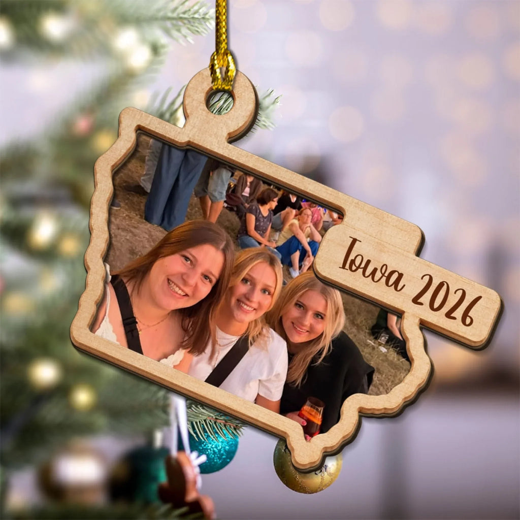 Custom Family Ornament, Christmas Gift for Family Members •  Together Is Our Favorite Place - Personalized 2-layered Wood Ornament