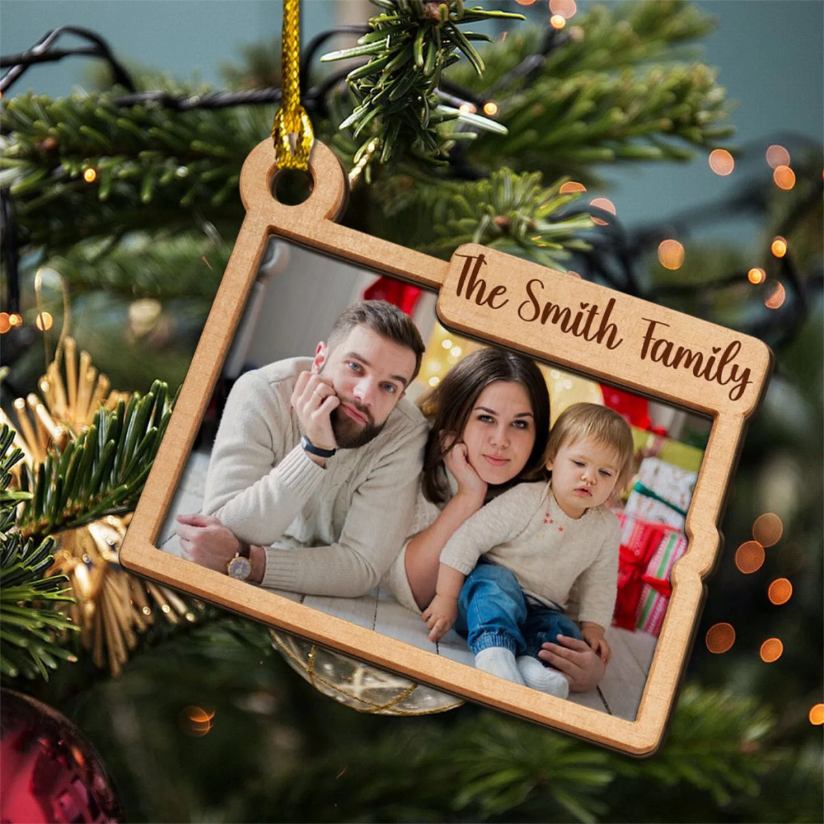 Custom Family Ornament, Christmas Gift for Family Members •  Together Is Our Favorite Place - Personalized 2-layered Wood Ornament
