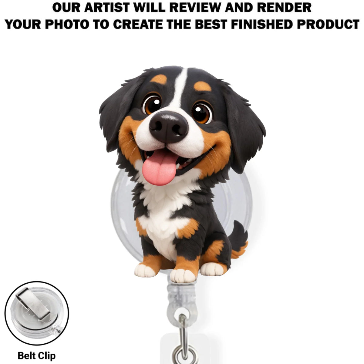Custom Photo Funny Portrait ID Holder, Gifts For Pet Lovers, Coworker, Boss • Carry You While I Am Working - Personalized Custom Photo Acrylic Badge Reel