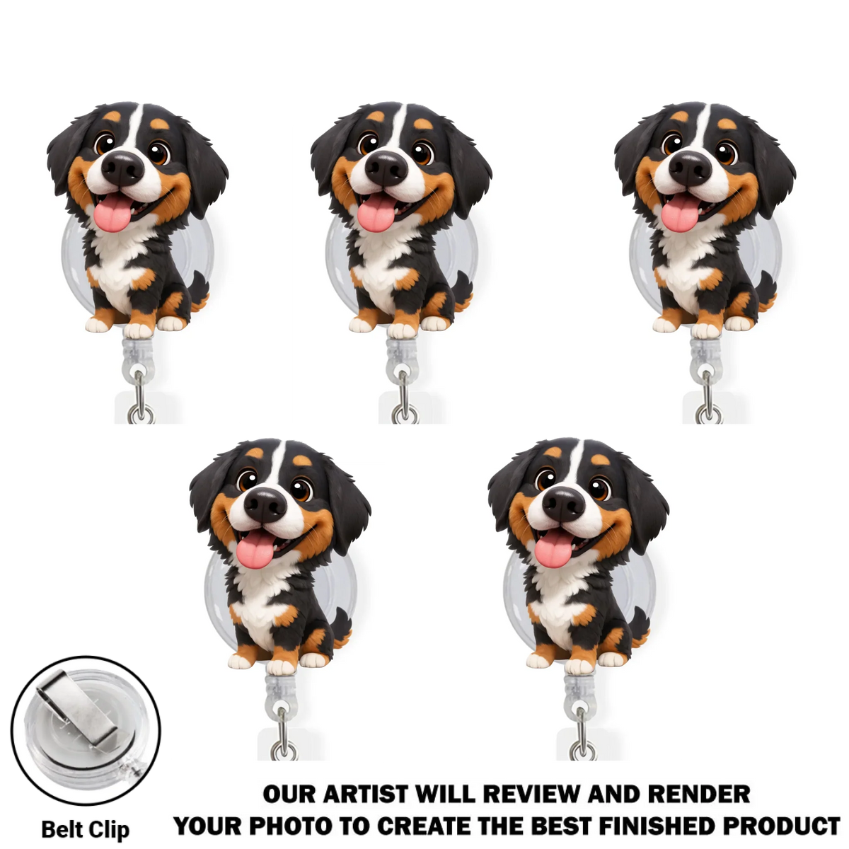 Custom Photo Funny Portrait ID Holder, Gifts For Pet Lovers, Coworker, Boss • Carry You While I Am Working - Personalized Custom Photo Acrylic Badge Reel