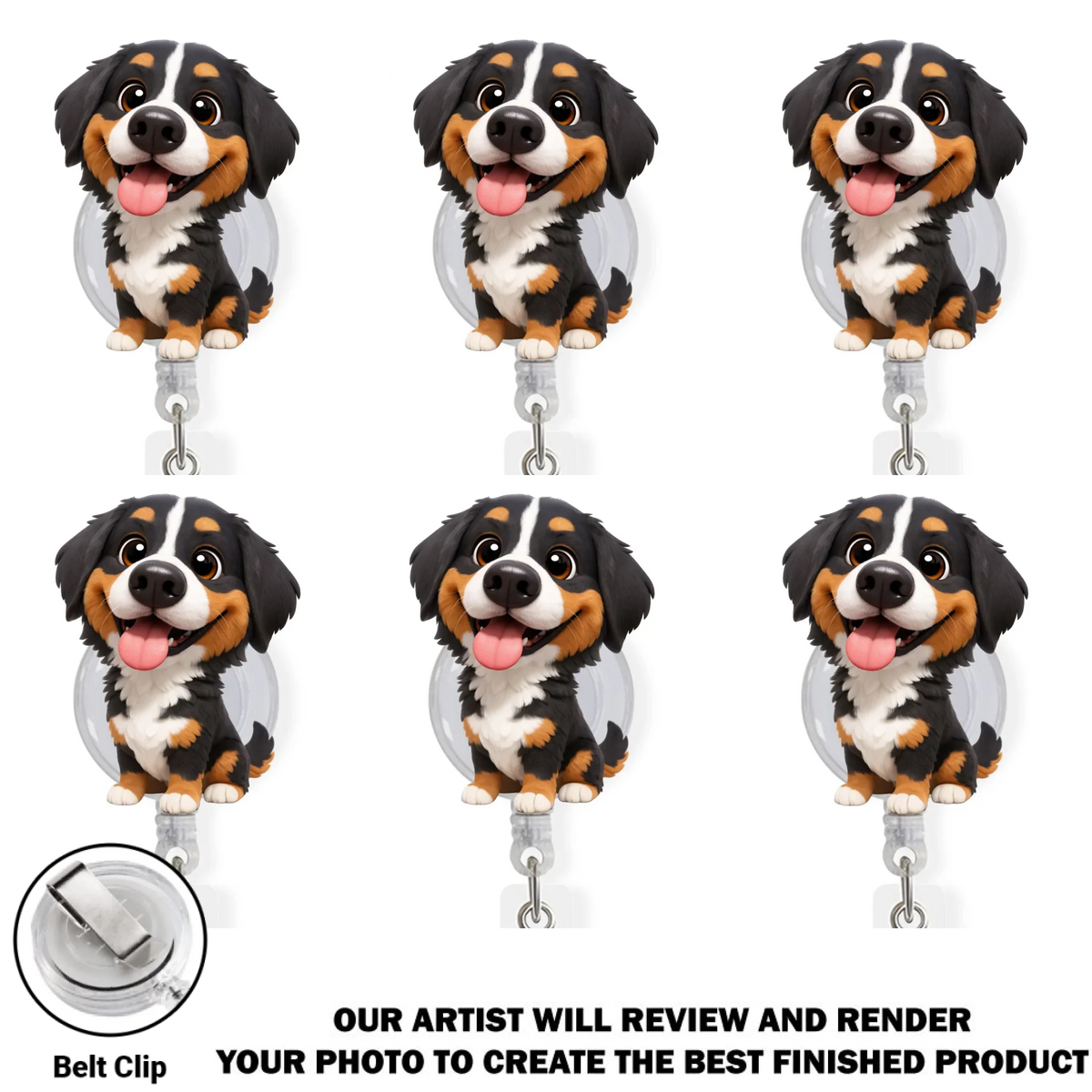 Custom Photo Funny Portrait ID Holder, Gifts For Pet Lovers, Coworker, Boss • Carry You While I Am Working - Personalized Custom Photo Acrylic Badge Reel