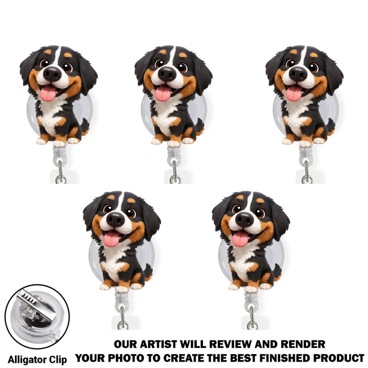 Custom Photo Funny Portrait ID Holder, Gifts For Pet Lovers, Coworker, Boss • Carry You While I Am Working - Personalized Custom Photo Acrylic Badge Reel