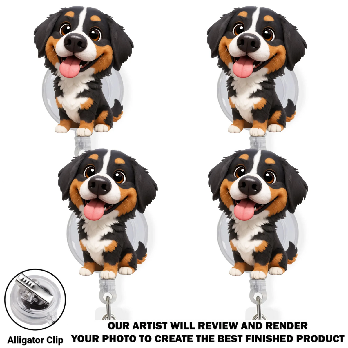 Custom Photo Funny Portrait ID Holder, Gifts For Pet Lovers, Coworker, Boss • Carry You While I Am Working - Personalized Custom Photo Acrylic Badge Reel