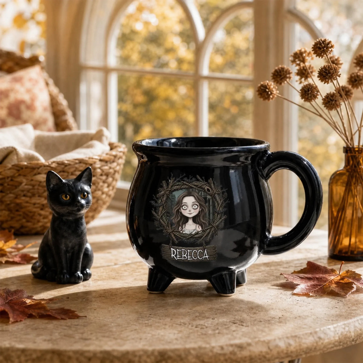 Whimsical Gothic Stop-Motion Character - Personalized Cauldron Mug