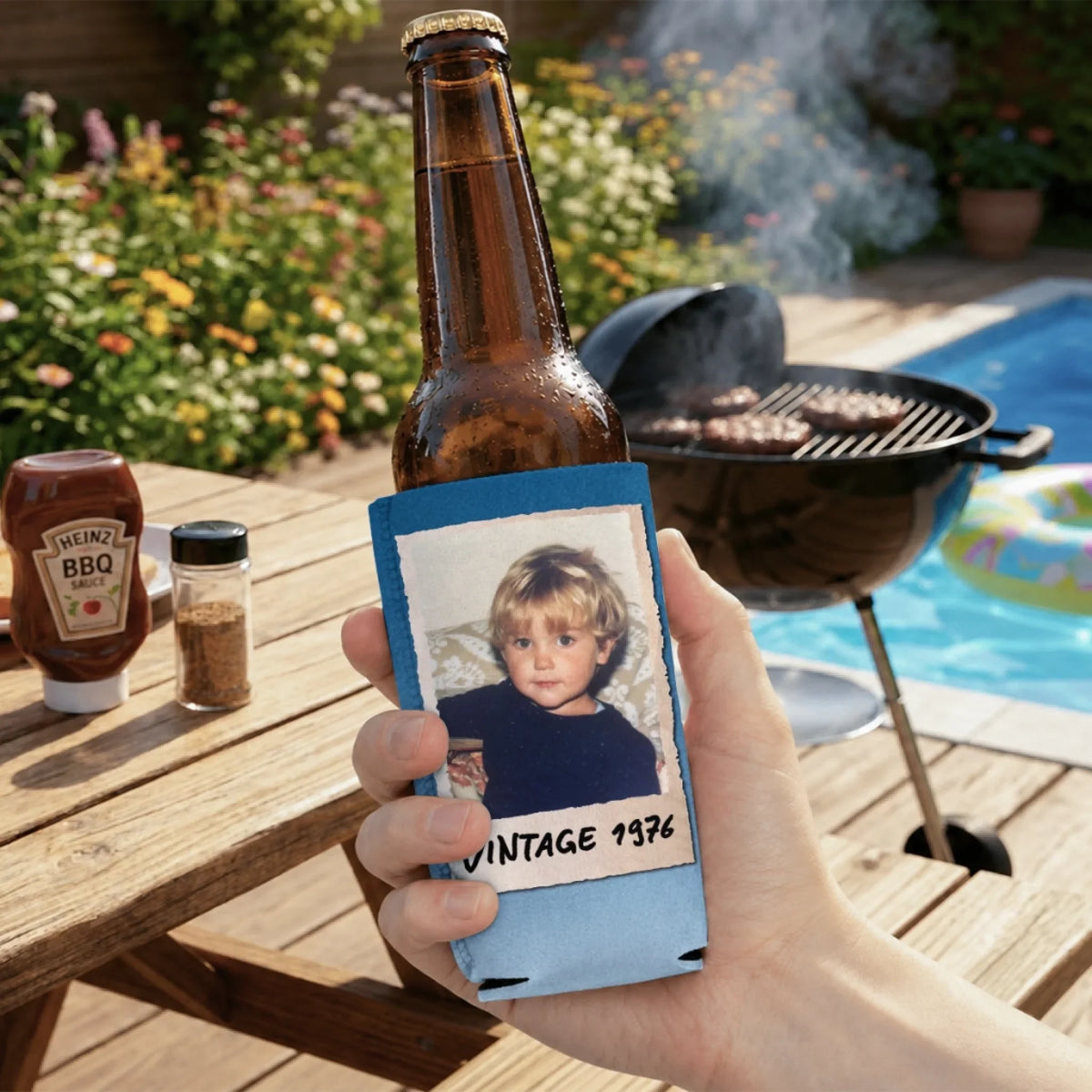 Vintage Birthday Gift - Personalized Skinny Can Cooler