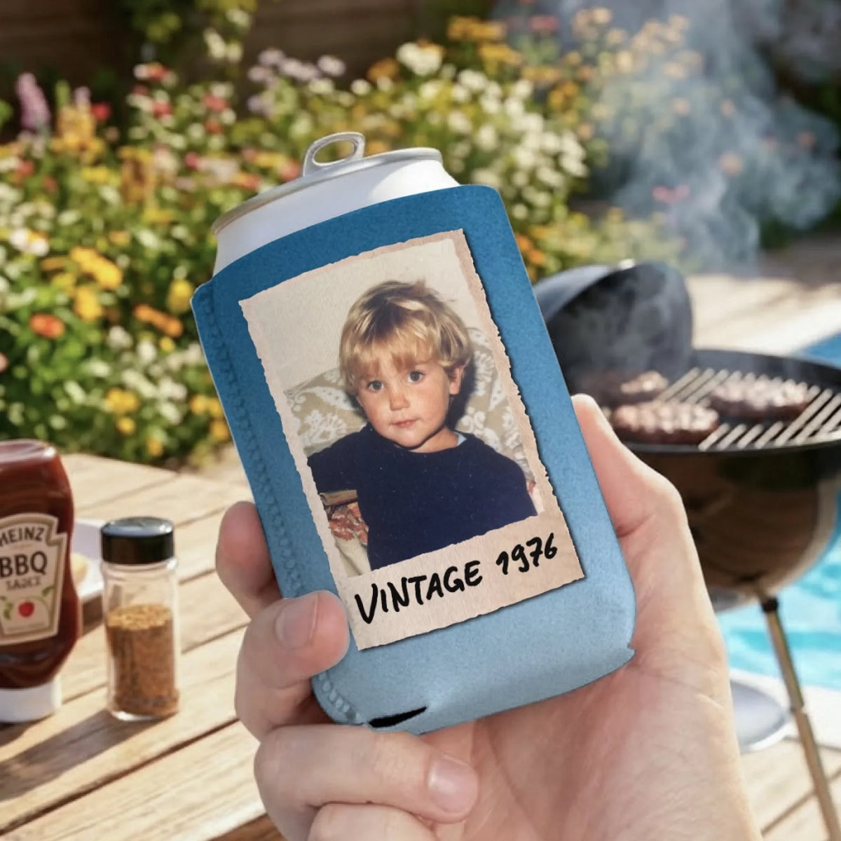 Vintage Birthday Gift - Personalized Skinny Can Cooler