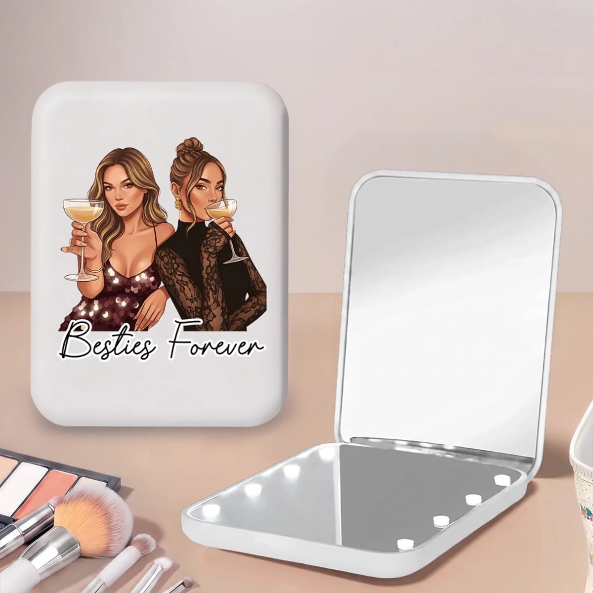 Soulmates - Personalized LED Pocket Mirror