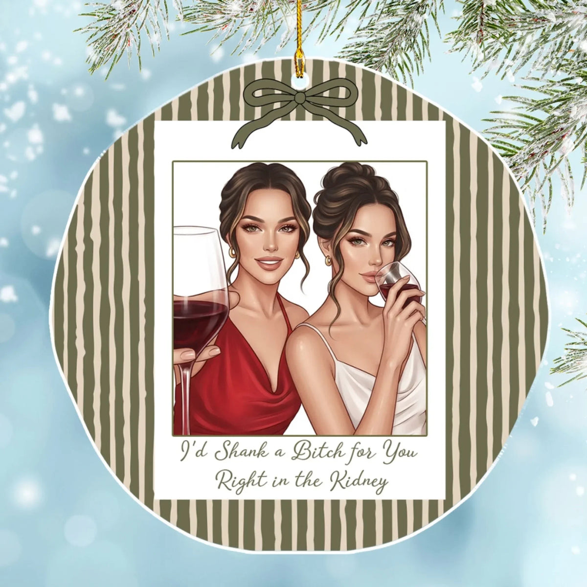 Custom Sister Christmas Ornament •  Forever Connected - Personalized Acrylic Ornament
