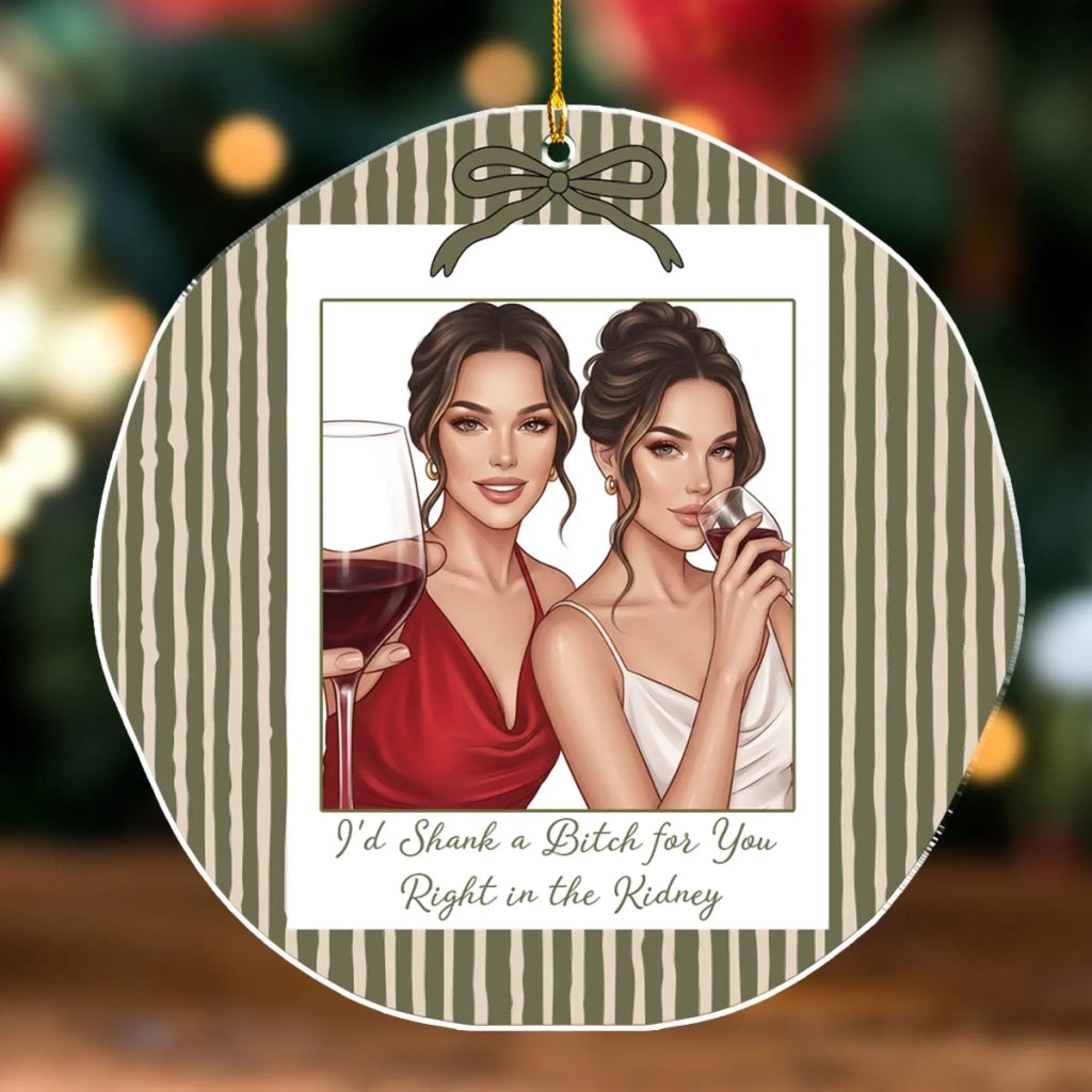 Custom Sister Christmas Ornament •  Forever Connected - Personalized Acrylic Ornament