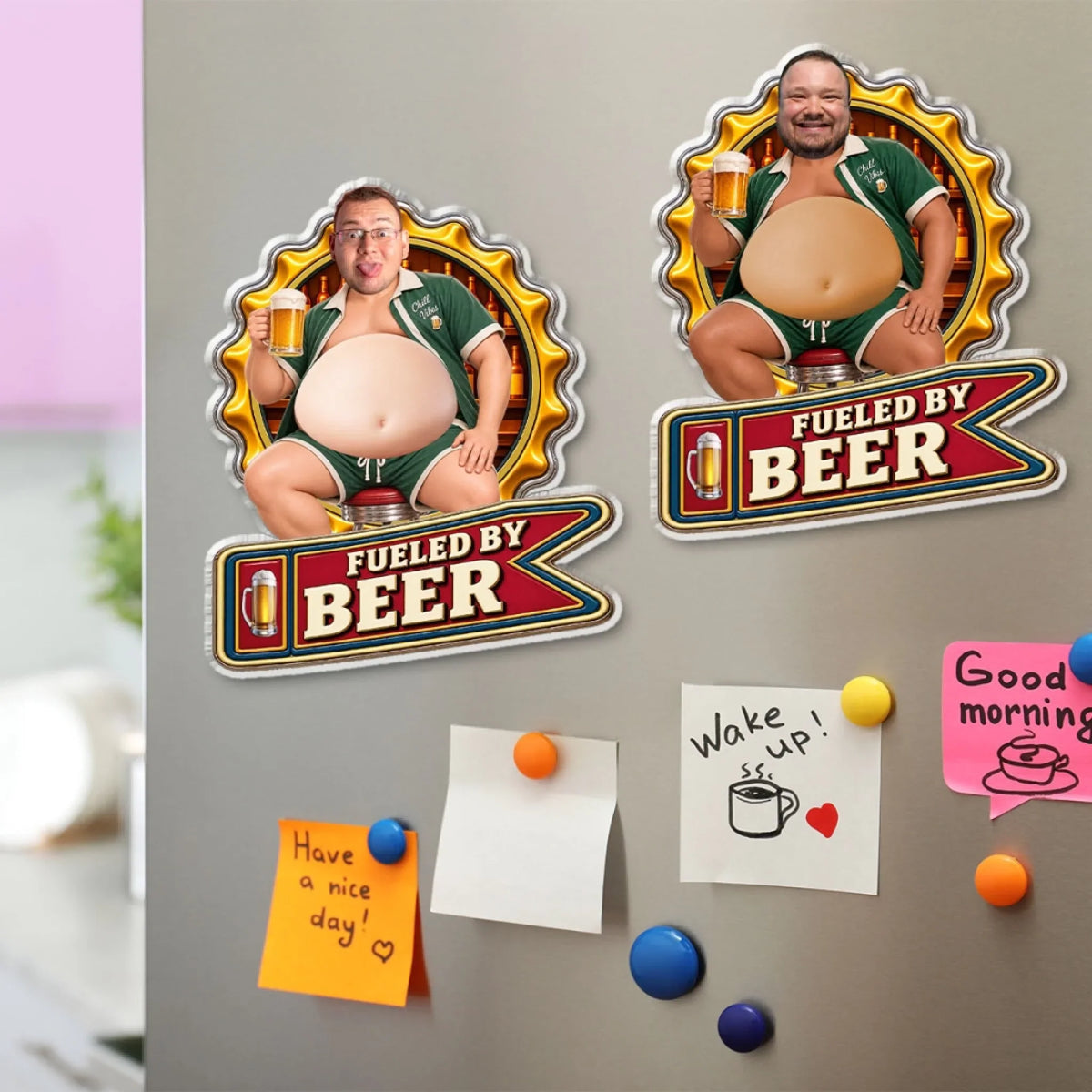 Fueled By Beer - Personalized Squishy Acrylic Magnet