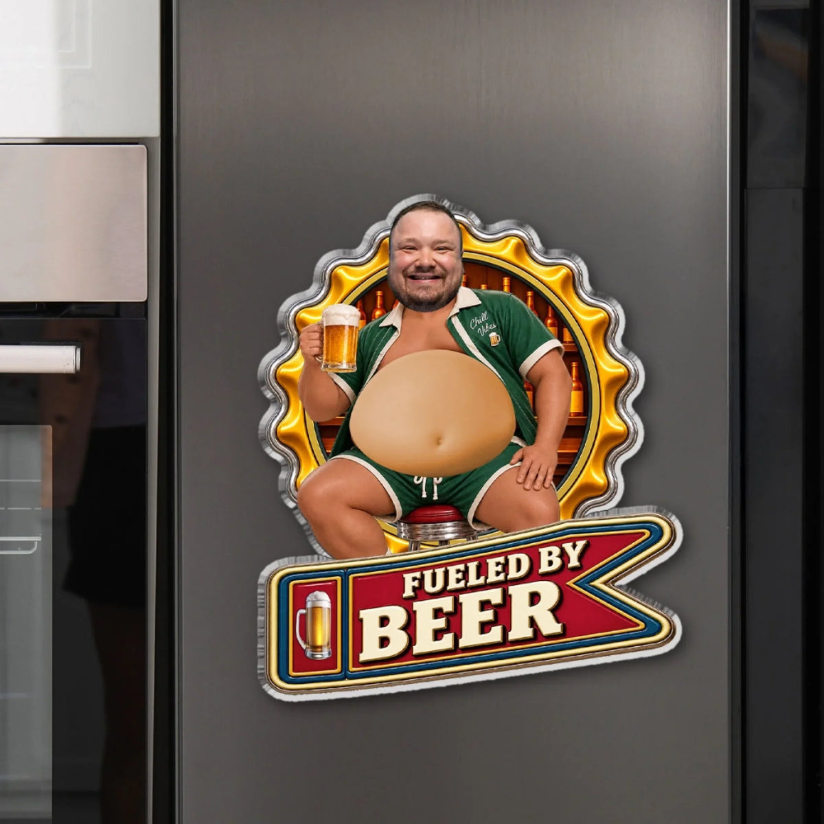 Fueled By Beer - Personalized Squishy Acrylic Magnet