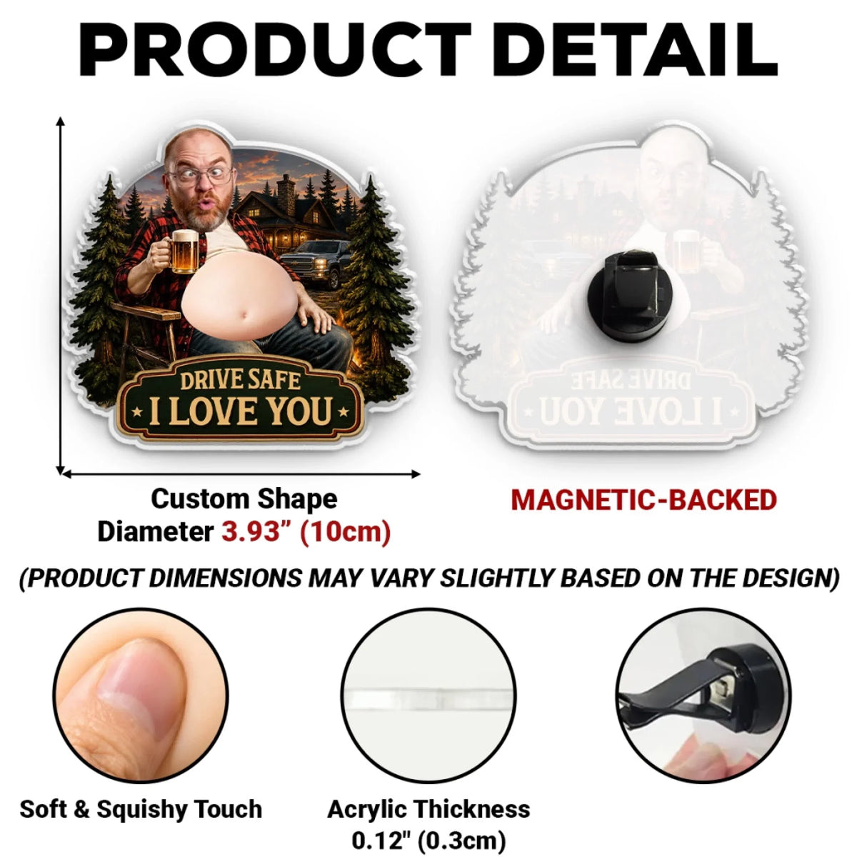 Custom Photo 3D Spicy Gifts For Wife • Sip The Summit - Personalized Squishy Acrylic Car Vent Clip